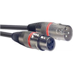 Stagg SMC6 RD, mikrofónny kábel XLR/XLR, 6m, červené krúžky