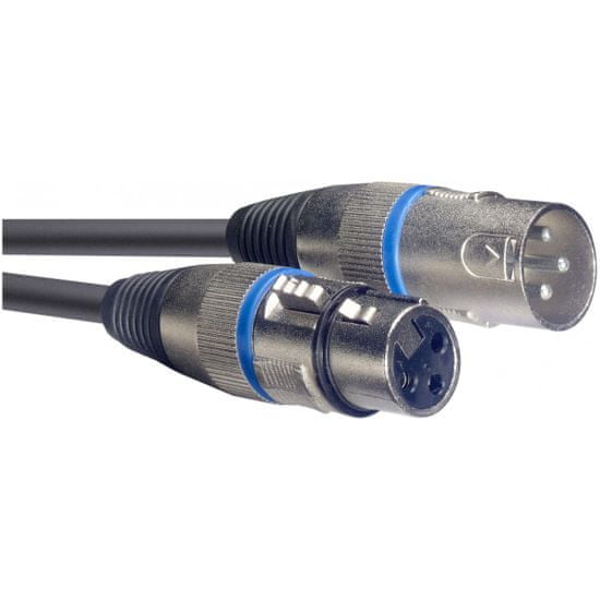 Stagg SMC1 BL, mikrofónny kábel XLR/XLR, 1m, modré krúžky