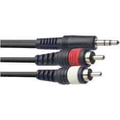 Stagg SYC1 / MPS2CM E, kábel mini stereo JACK / 2x RCA, 1m
