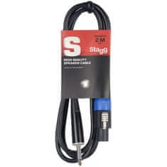 Stagg SSP2SP15, reproduktorový kábel Speakon/Jack, 2m
