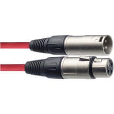 Stagg SMC3 CRD, mikrofónny kábel XLR/XLR, 3m, červený