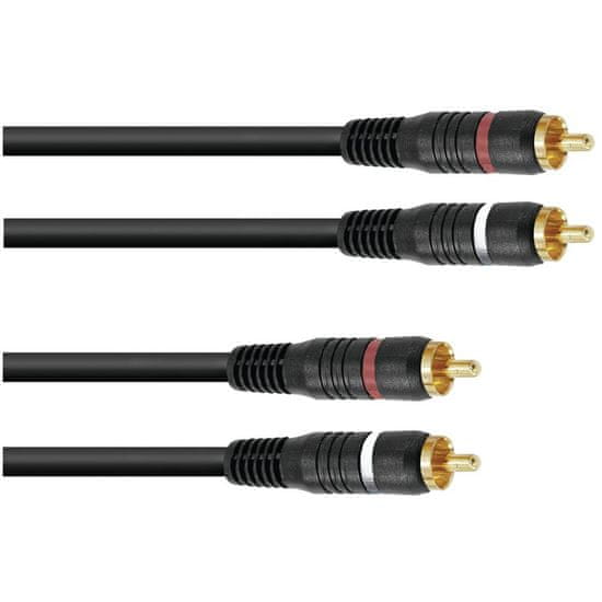 Omnitronic Kábel CC-09, prepojovací kábel 2x 2 RCA zástrčka HighEnd, 90cm