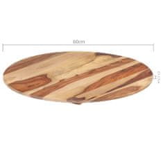 Vidaxl Stolová doska, drevený masív sheesham, okrúhla 25-27 mm, 60 cm