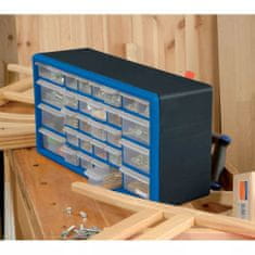 Vidaxl Draper Tools Organizér na náradie s 30 zásuvkami, modrý, 12015