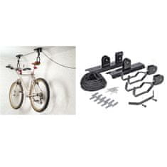 Vidaxl HI Stropný nosič bicyklov, zdvíhací, kovový, čierny