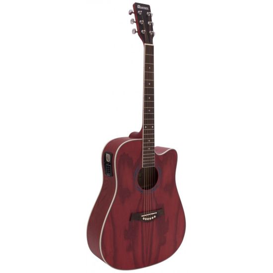 Dimavery JK-510, elektroakustická gitara typu Dreadnought, červená