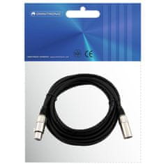 Omnitronic mikrofónny kábel XLR/XLR, 1,5m, čierny