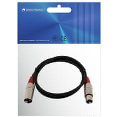 Omnitronic mikrofónny kábel XLR/XLR, 1,5m, červené krúžky