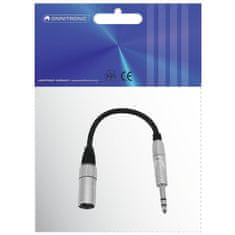 Omnitronic prepojovací kábel XLR samec/Jack 6,3 stereo, 20 cm, čierny