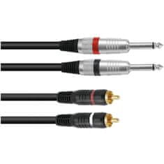Omnitronic Kabel KC2-15 2x Jack 6,3 mono --2x RCA, 1,5 m