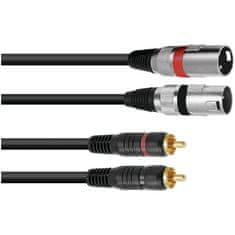 Omnitronic Kabel XC2-15 2x RCA - 2x XLR samec, 1,5 m