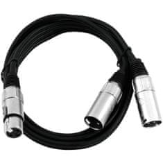Omnitronic Kábel adaptér XLR samica / 2x XLR samec, dĺžka 0,50 m, čierny