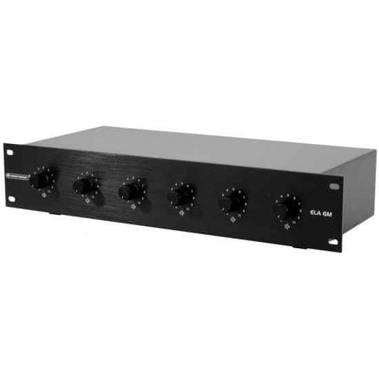 Omnitronic 6-zónový PA ovládač hlasitosti 20W mono, čierny