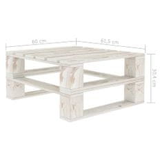 Vidaxl Záhradný stôl z paliet, biely, drevo