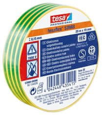 Tesa Izolačná páska "Professional 53988", zelená / žltá 19 mm x 20 m