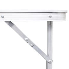 Vidaxl Skladací kempingový set, stôl+6 stoličiek, nastaviteľná výška 180x60cm