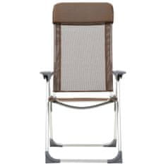 Vidaxl Skladacie kempingové stoličky 4 ks, hnedé, hliník