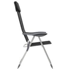 Vidaxl Skladacie kempingové stoličky 2 ks, čierne, hliník
