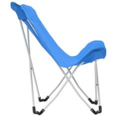 Vidaxl Kempingové stoličky v tvare motýľa 2 ks modré skladacie
