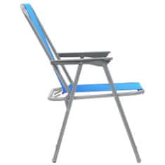 Vidaxl Skladacie kempingové stoličky 2 ks 52x59x80 cm modré