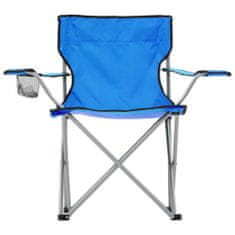 Vidaxl 3-dielna súprava kempingového stola a stoličiek modrá