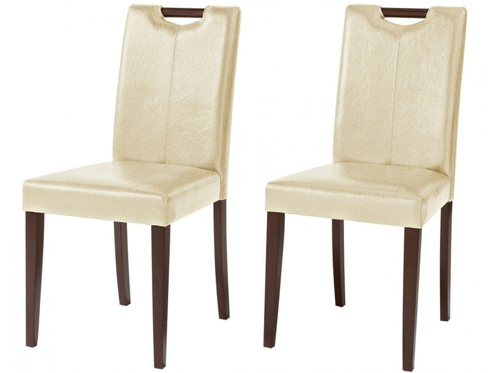 Danish Style Jedálenská stolička Curt (Súprava 2 ks), krémová/tmavé drevo