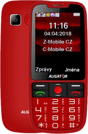 Aligator A890 GPS Senior, červený