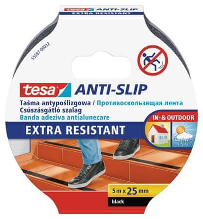 Tesa Protišmyková páska "Anti-slip 55587", čierna, 25 mm x 5 m