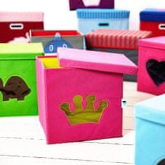 Love It Store It Úložný box na hračky s krytom a okienkom - koruna
