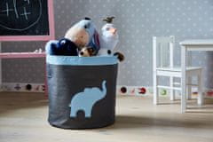 Love It Store It Veľký úložný box na hračky, okrúhly - šedý, modrý slon