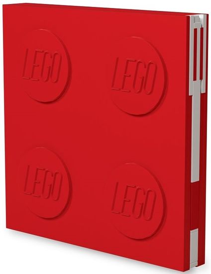 LEGO Zápisník s gélovým perom ako klipom - červený