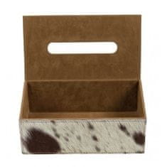 A La Maison Kožený box na papierové vreckovky, hnedo-biely svetlý