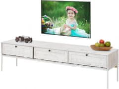 Danish Style TV stolík Fray, 175 cm, biela