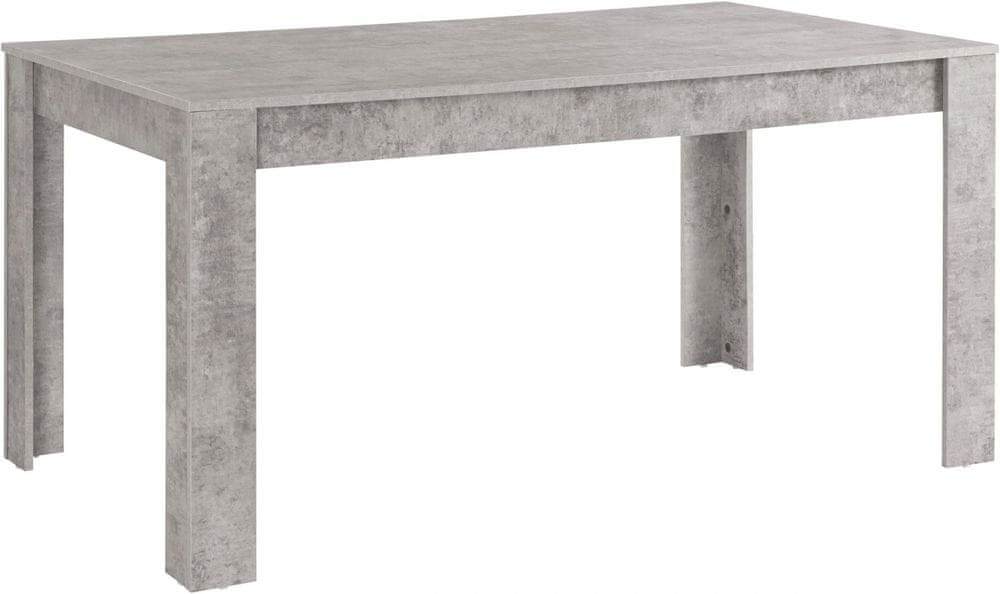 Danish Style Jedálenský stôl Lora II., 160 cm, pohľadový betón