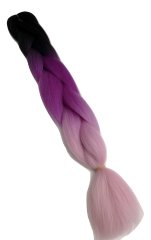 Vipbejba Vlasy na predĺženie vo forme vrkoča, farba C5 čierna, tmavo fialová, svetlo ružová 