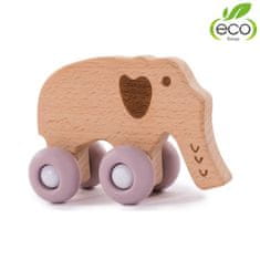 Bo Jungle drevená hračka B-WOODY Elephant Pastel Pink