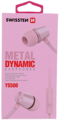 SWISSTEN Earbuds Dynamic YS500, ružová - zánovné