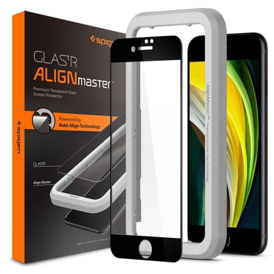 Spigen Alm Full Cover ochranné sklo na iPhone 7/8/SE 2020, čierne
