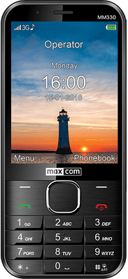 Maxcom MM330, single SIM, tlačidlový telefón, klasický mobil, malý, ľahký, dlhá výdrž na batériu