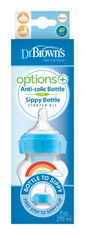 Dr.Brown´s Fľaša antikolik Options + široké hrdlo 2v1 s hubicou 270ml plast modrá