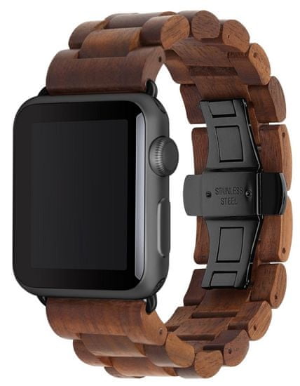 WOODCESSORIES EcoStrap Walnut/Black (Stainless Steel) Apple Watch 1-4 (42 mm/44 mm) eco146