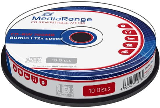 MediaRange CD-RW 700MB 12x spindl 10ks (MR235)