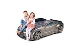 Futuka Kids Posteľ auto NEO, Matrac "3D", LED svetlá, Spodné svetlo, Spojler