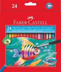 Faber-Castell Akvarelové pastelky, so štetcom, 24 farieb, šesťhranné