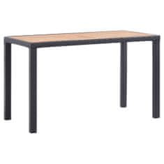 Vidaxl Záhradný stôl, čierno hnedý 123x60x74 cm, akáciový masív