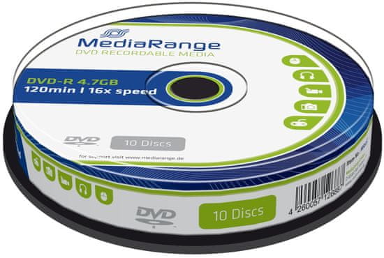 MediaRange DVD-R 4,7GB 16x spindl 10ks (MR452)