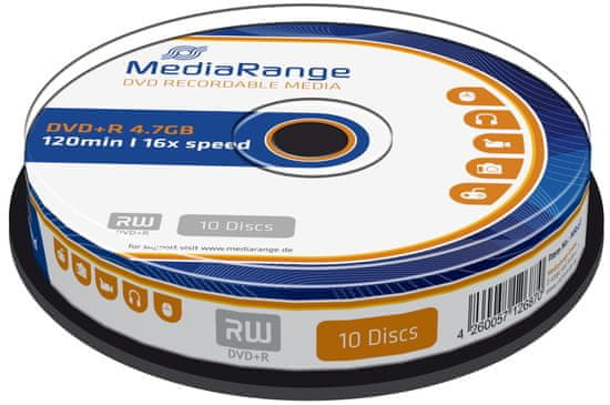 MediaRange DVD+R 4,7GB 16x spindl 10ks (MR453)
