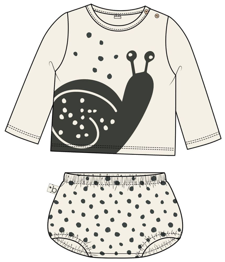Boboli dievčenská súprava tričko a kraťasky ORGANIC 80 béžová