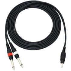 Omnitronic Kábel AC35-30 Jack 3,5 stereo - 2x Jack 6,3 mono, 3 m