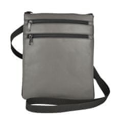 VegaLM Kožená crossbody taška na zipsové vrecká v šedej farbe